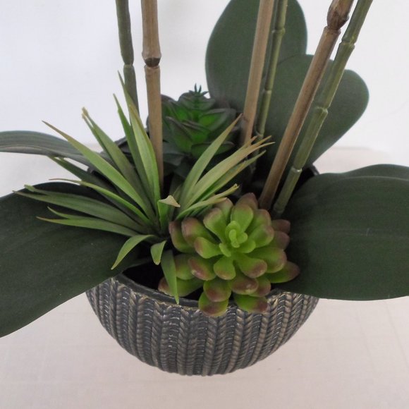 White Fabric Orchid Floral Arrangement - Picture 2 of 4